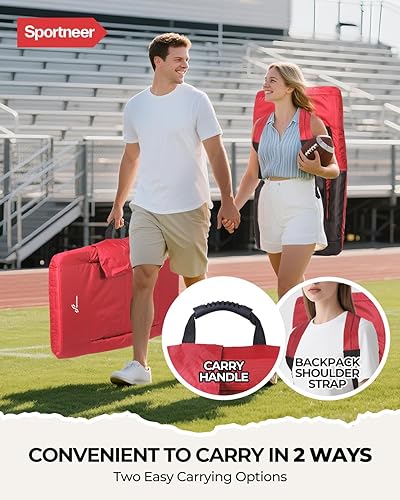 Miniatura 7 de Sportneer - Paquete de 2 asientos para gradas de estadio, con respaldo, soporte para espalda, cojín ancho acolchado y reposabrazos para eventos