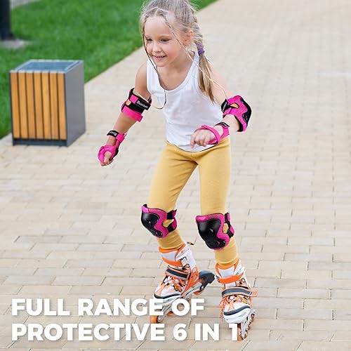 Vista 47 de BOSONER Rodilleras para niños/jóvenes, coderas, equipo de protección para patines de ruedas, ciclismo, BMX, bicicleta, patinaje, patinaje en línea