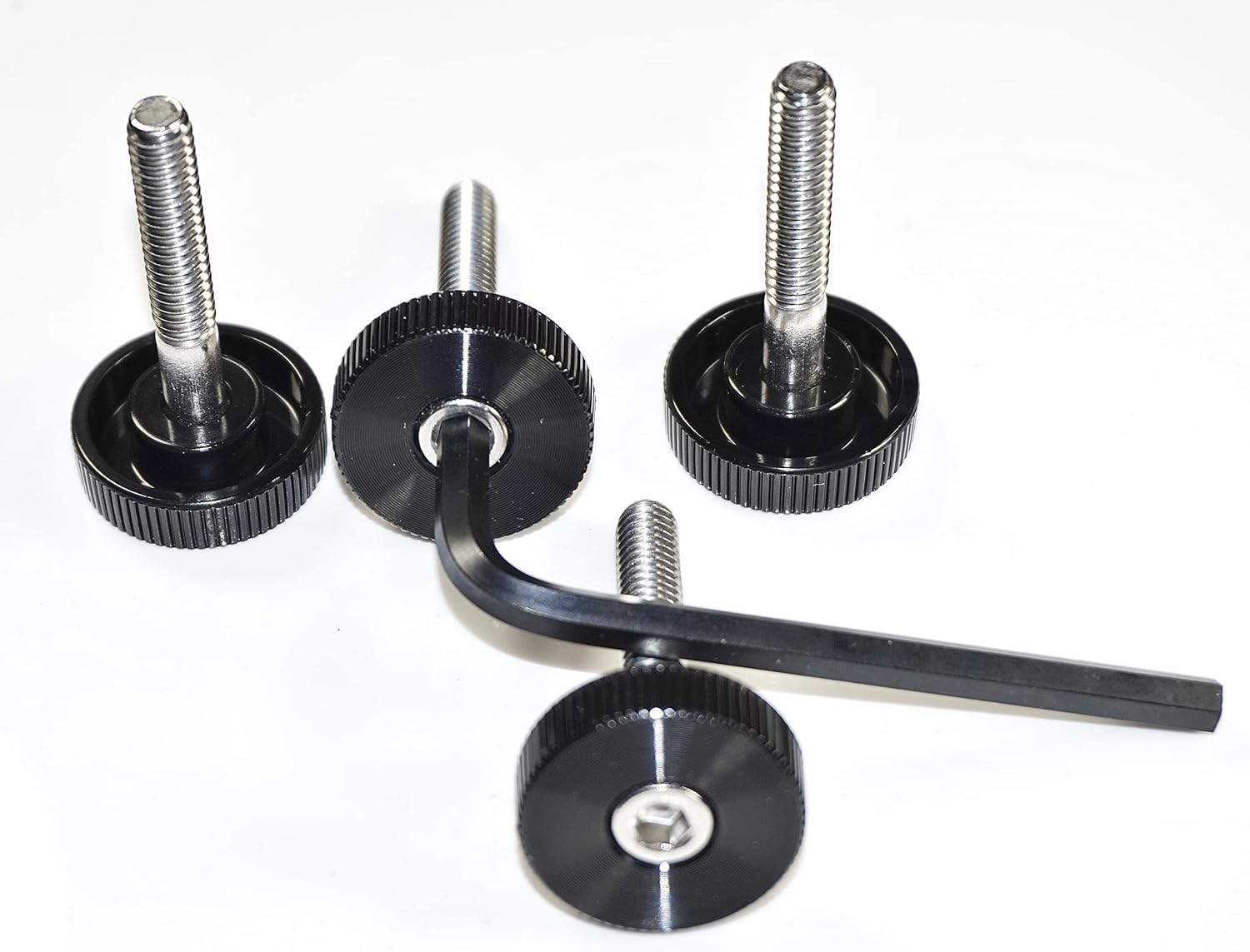 1/4-20 x 1-1/2 Round HEX Drive Clamping Thumb Screw Stainless Steel Standard Coarse Plastic Knob Thumbscrew Stud 1-1/2 - Built in USA - Pack of (4)