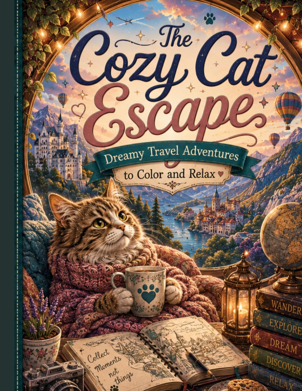 The Cozy Cat Escape: Dreamy Travel Adventures to Color and Relax