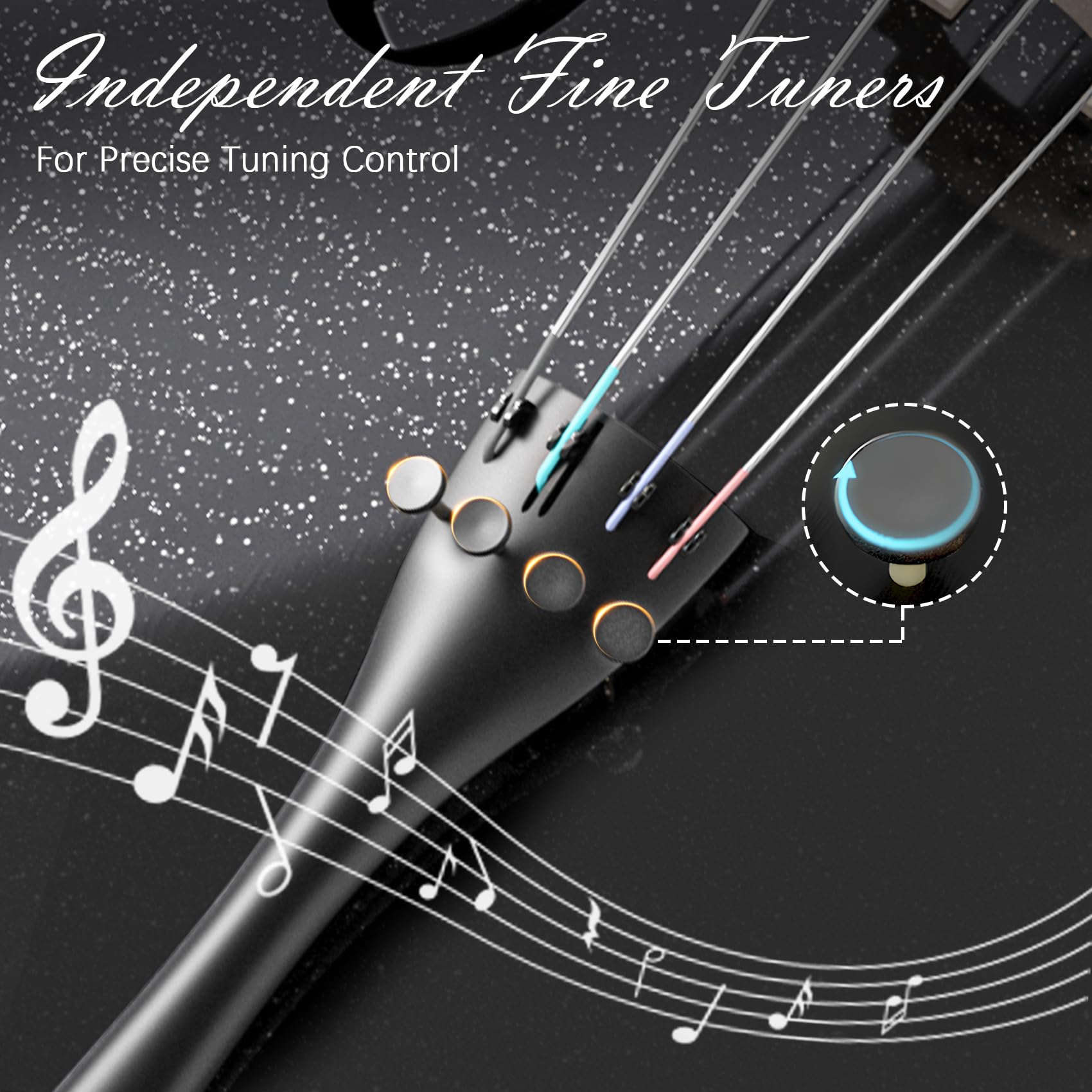 Cello 4/4 Kit, Full Size Cello für Erwachsene, Studenten, Anfänger, komplettes akustisches Cello-Instrumenten-Set mit tragbarer Tasche, Bogen, Kolophonium, Schwarz