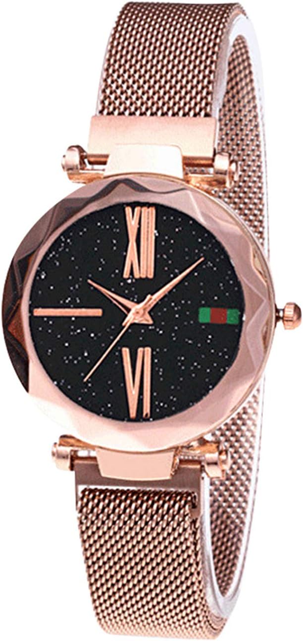 Fawoonu Women Fashion Elegant Luxury Starry Sky Quartz Watch Lady Magnetic Band Jewelry Wristwatch