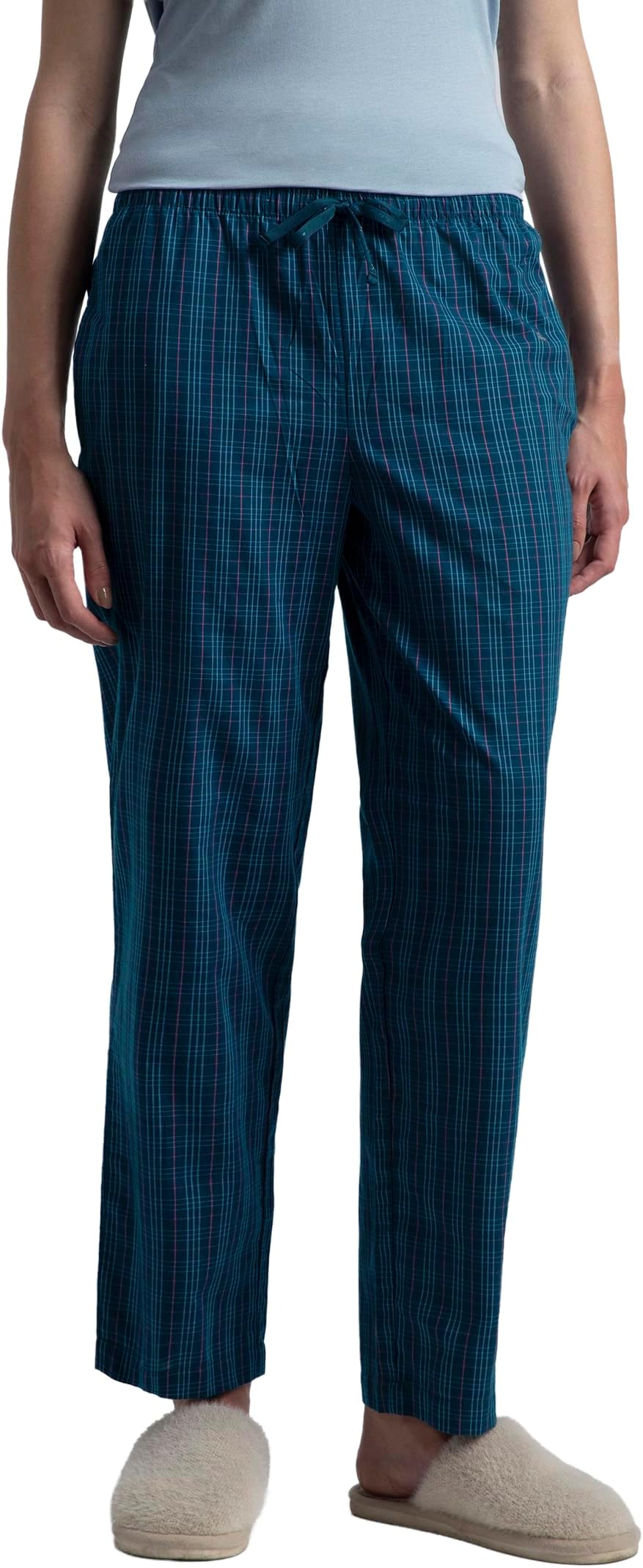 Jockey RX06 Women's Super Combed Cotton Woven Fabric Relaxed Fit Striped Pyjama with Side Pockets (Checks & Prints May Vary)