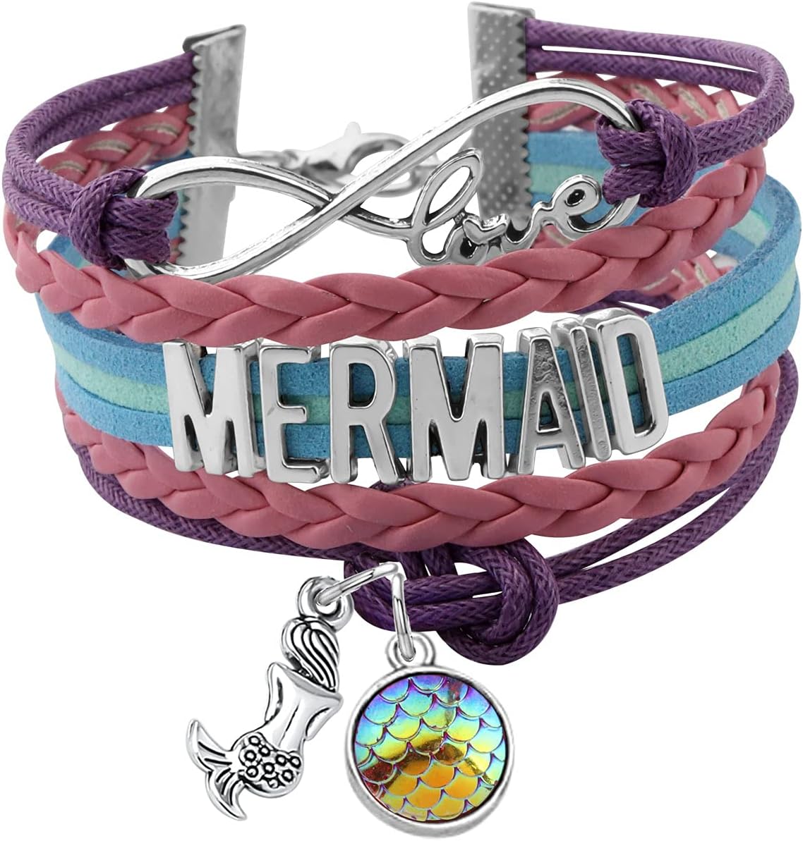 HOLLP Mermaid Infinity Love Bracelet Mermaid Jewelry Beach Jewelry Mermaid Gifts for Girls