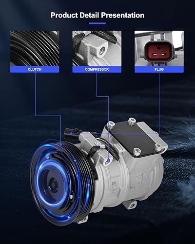 Miniatura 277 de ECCPP Compresor de CA 2001-2006 apto para Hyundai Santa Fe 2.7L Compresor de CA de enfriamiento rápido con embrague