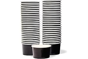 Paper Ice Cream Cups - 50-Count 9-Oz Disposable Dessert Bowls for Hot or Cold Food
