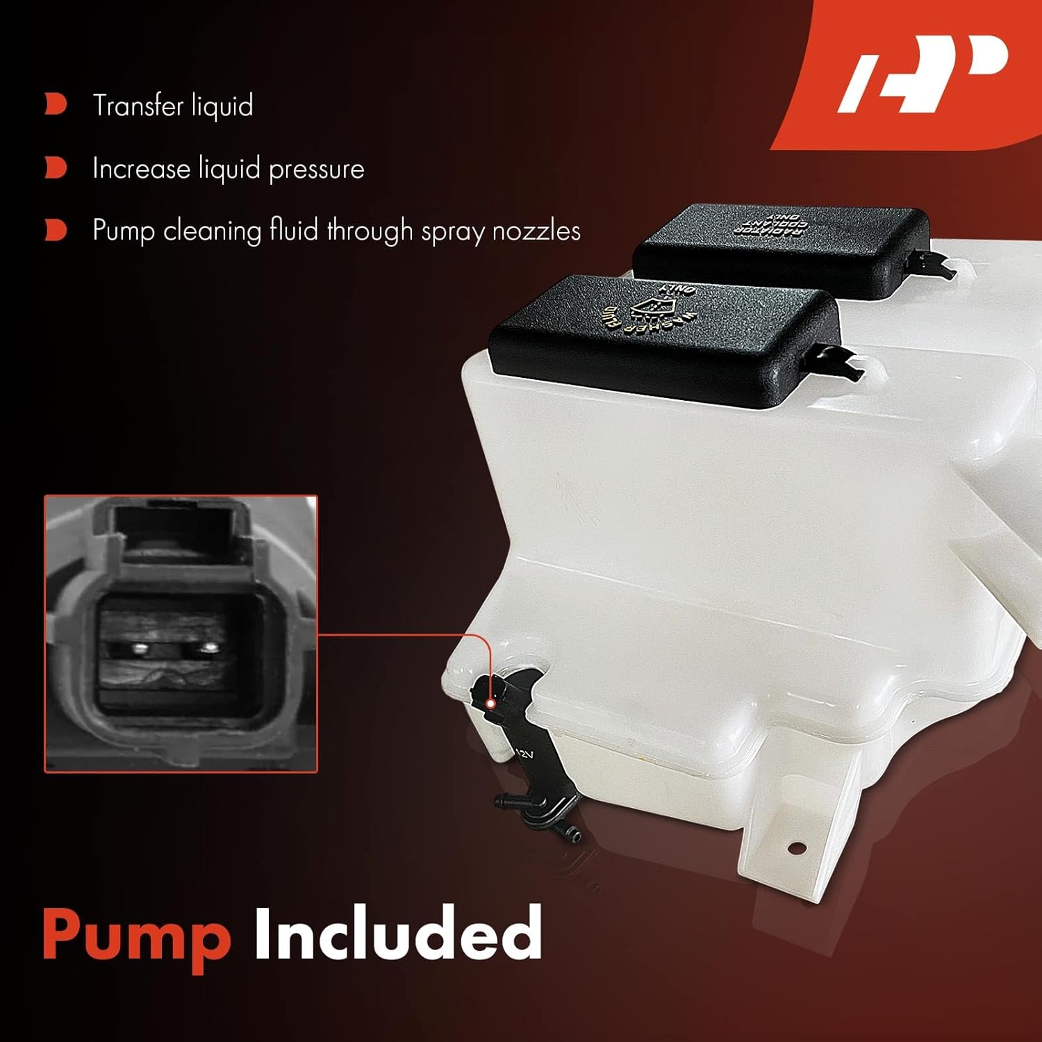 A-Premium Windshield Washer Reservoir Tank Assembly Compatible with Ford Explorer 1998-2001, Explorer Sport 2001-2003 & Mercury Mountaineer 1998-2001 - with Cap & Washer Pump