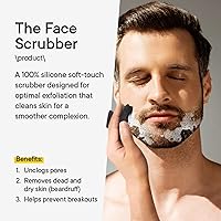 Vista 2 de Limpiador facial de silicona, paquete de 2 unidades para hombres, cepillo de limpieza facial de silicona, cepillo de lavado facial manual