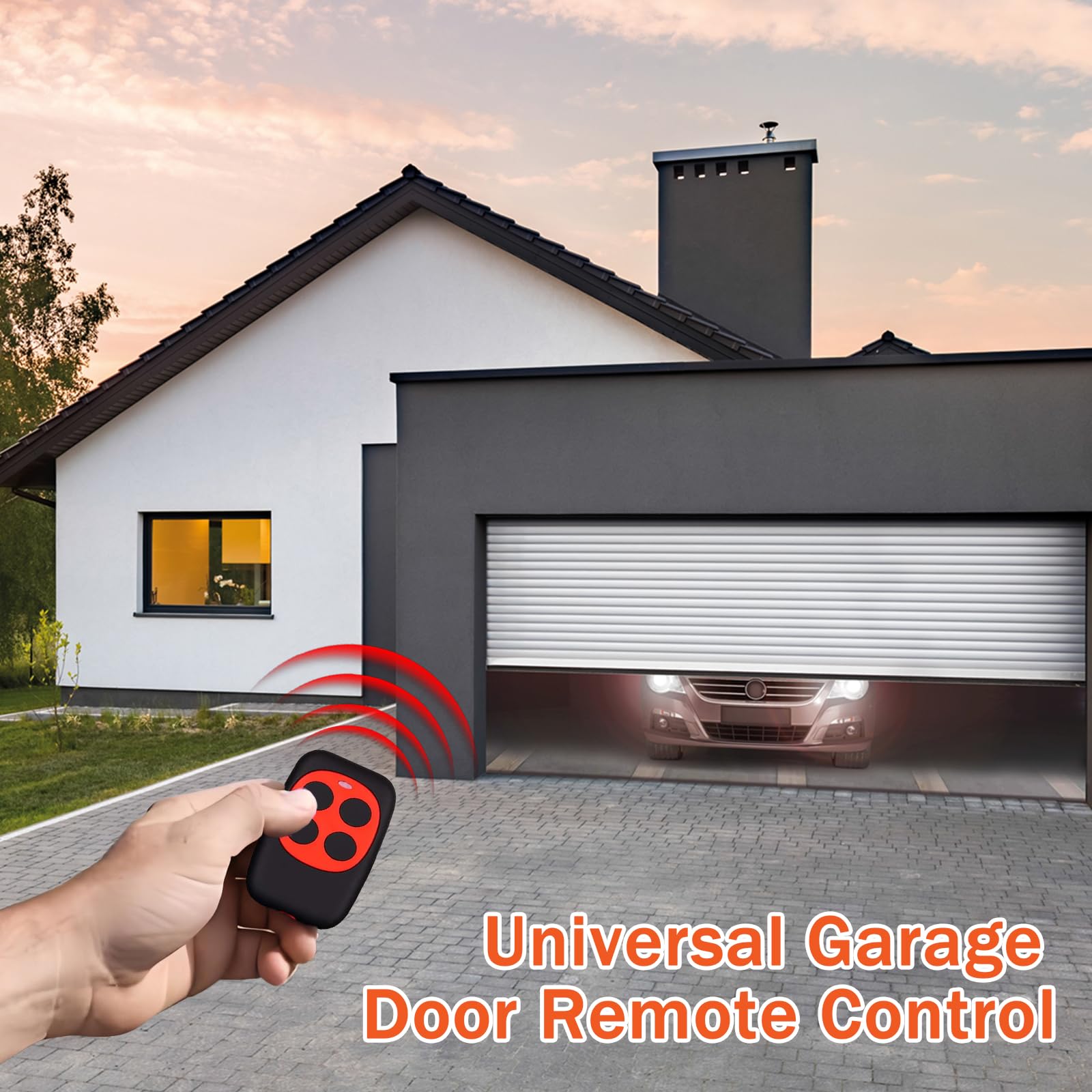 8 Pezzi Telecomando Universale 433.92 Mhz Apprendibile, Telecomando Garage Universale Portatile Compatto Pratico Alta Sensibilità Multifrequenza Comodo da Tenere Bello e Durevole con 8 Portachiav