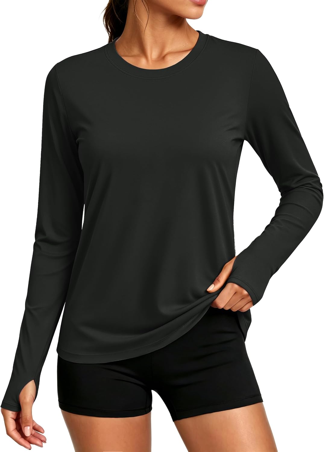 MAGCOMSEN Women's UPF 50+ Rash Guard Long Sleeve Top | Moisture Wicking, Quick Dry,Workout,Activewear,Athletic,Summer Shirt,Great for Running,Swimming,Hiking,Gym,Golf,Yoga