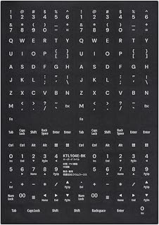 英語 US キーボード ラベル 耐水 シール 黒 【Shift/Alt/Tab/Enter対応】 KTL104E-BK