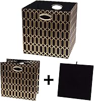 Vista 4 de Posprica Contenedores de almacenamiento, cubos de almacenamiento, 13 × 13 cajones de tela, cestas organizadoras, contenedores