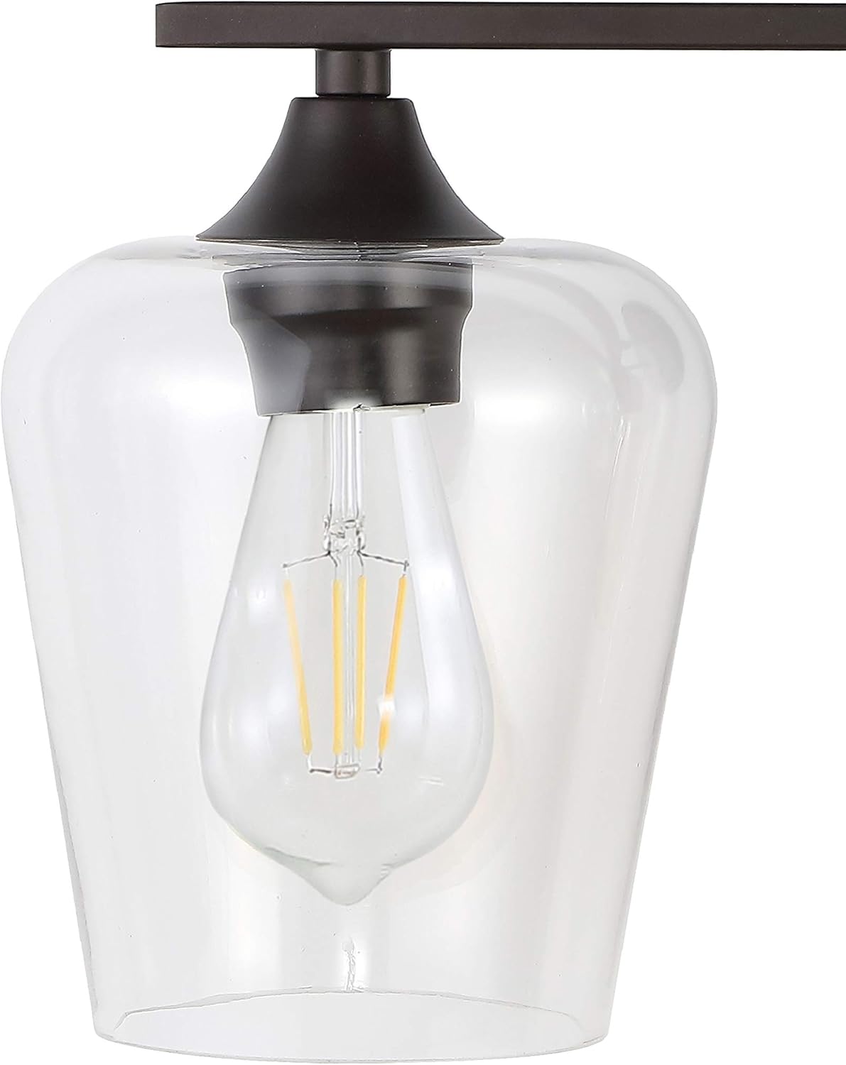 JONATHAN Y JYL7548A Jayne 32" 4-Light Iron/Glass Cottage Rustic LED Vanity Light French Country 2700K 4W Bulbs Entryway Lobby Kitchen Bathroom Bedroom Living Room Hallway, Oil Rubbed Bronze : Everything Else