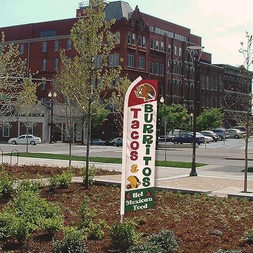 Miniatura 4 de Infinity Republic - Kit de bandera y poste de tacos y burritos - Perfecto para restaurantes, camiones de comida, puestos de tacos, cafeterías, etc