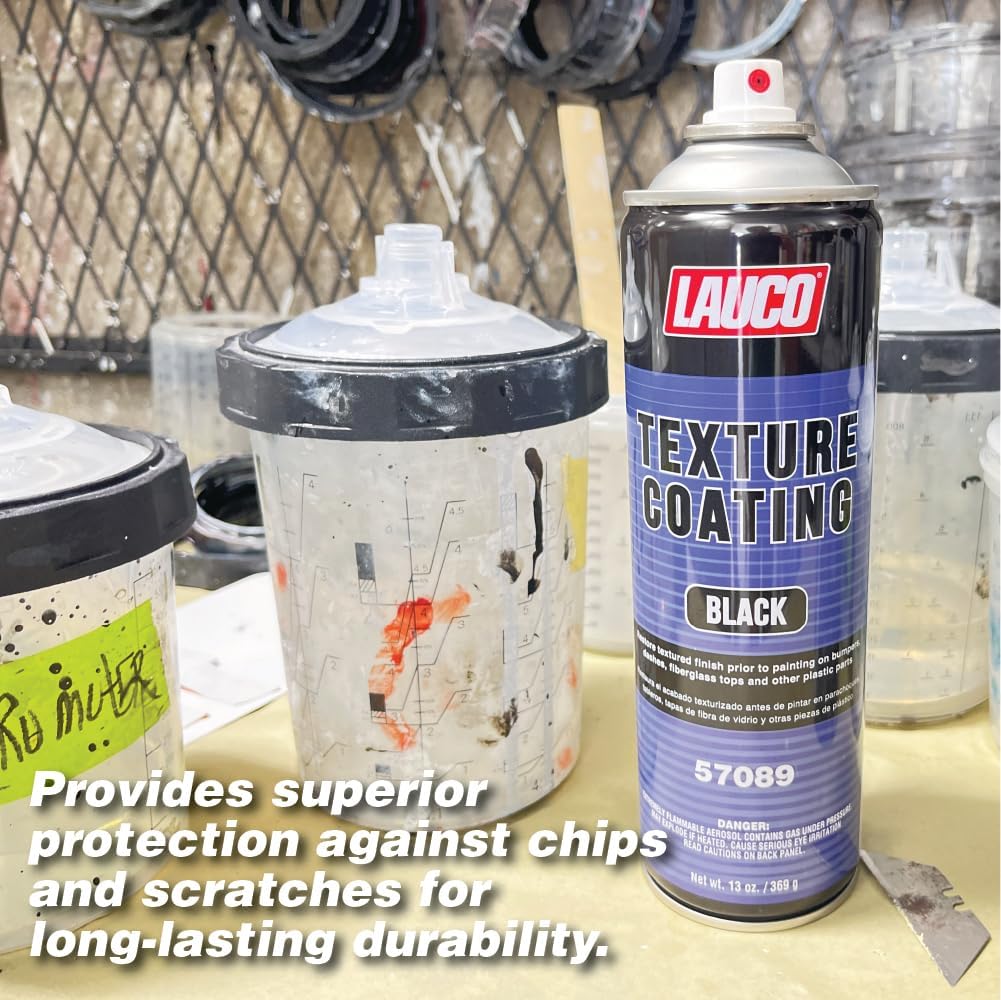 LAUCO Texture Coating Black 13oz Aerosol Spray Can - Pack of 4 - For Automotive and Industrial Use 57089