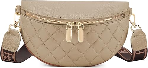 Eslcorri Pequeña bolsa cruzada para mujer a la moda, riñoneras de cuero para el pecho, bolsa antirrobo para viajes