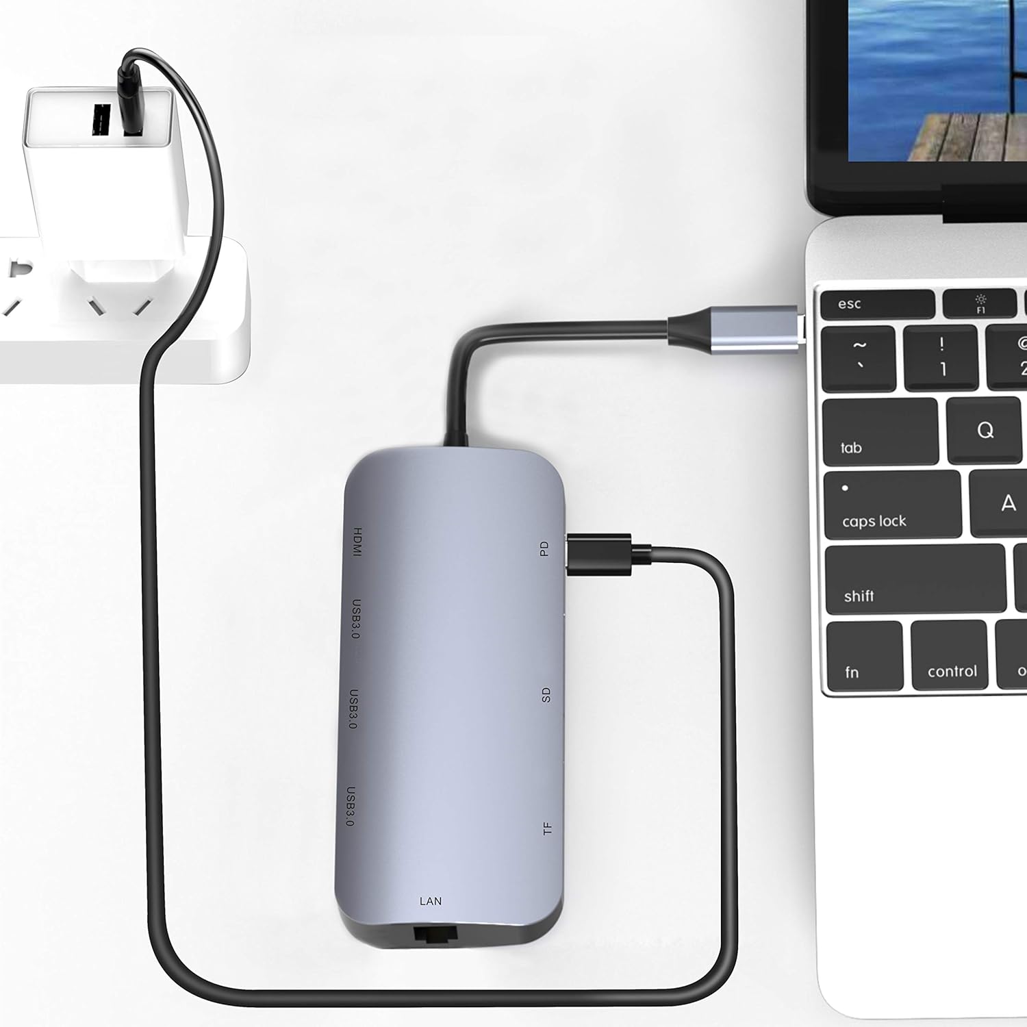 vilcome USB C Hub Adapter, 8-in-1 USB C Adapter,with 4K USB C to HDMI,SD/TF Card Reader and Ethernet,3 USB 3.0 Ports,87W Power Delivery,for MacBook Pro, iPad Pro 2019/2018, Pixelbook, XPS, and More : Electronics
