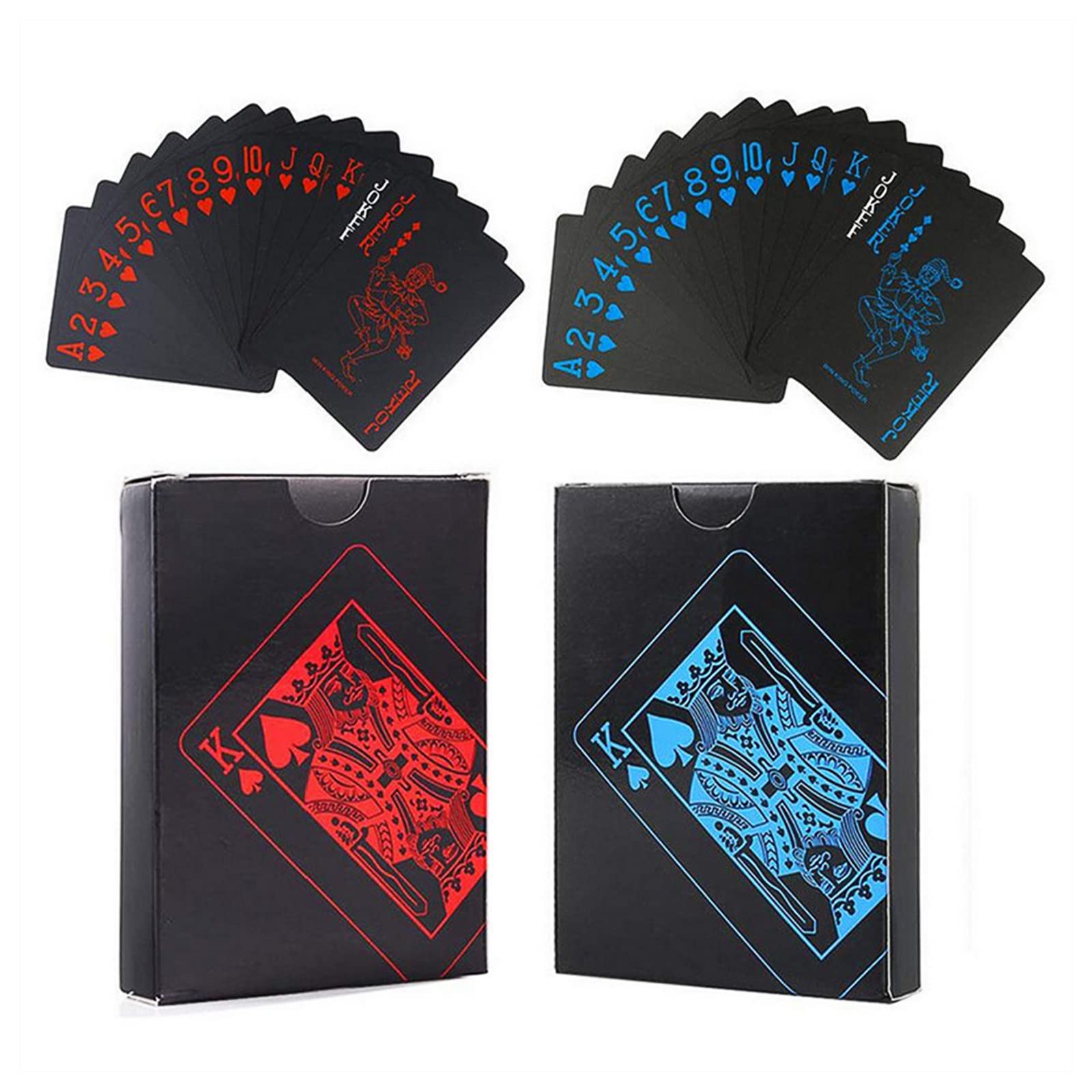 2 Barajas De Cartas De Póker Profesionales – Impermeables De PVC, Tamaño 63x88 Mm, Grosor 0.30 Mm, Sensación De Casino, Regalo Para Jugadores