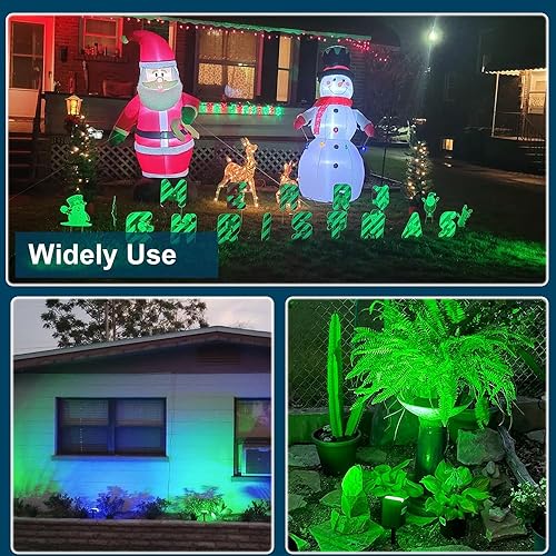 Miniatura 5 de Focos solares de paisaje, luces RGB que cambian de color con 24 LED, 6500 K, 600 lúmenes, luces solares de árbol de Halloween, paquete de 2