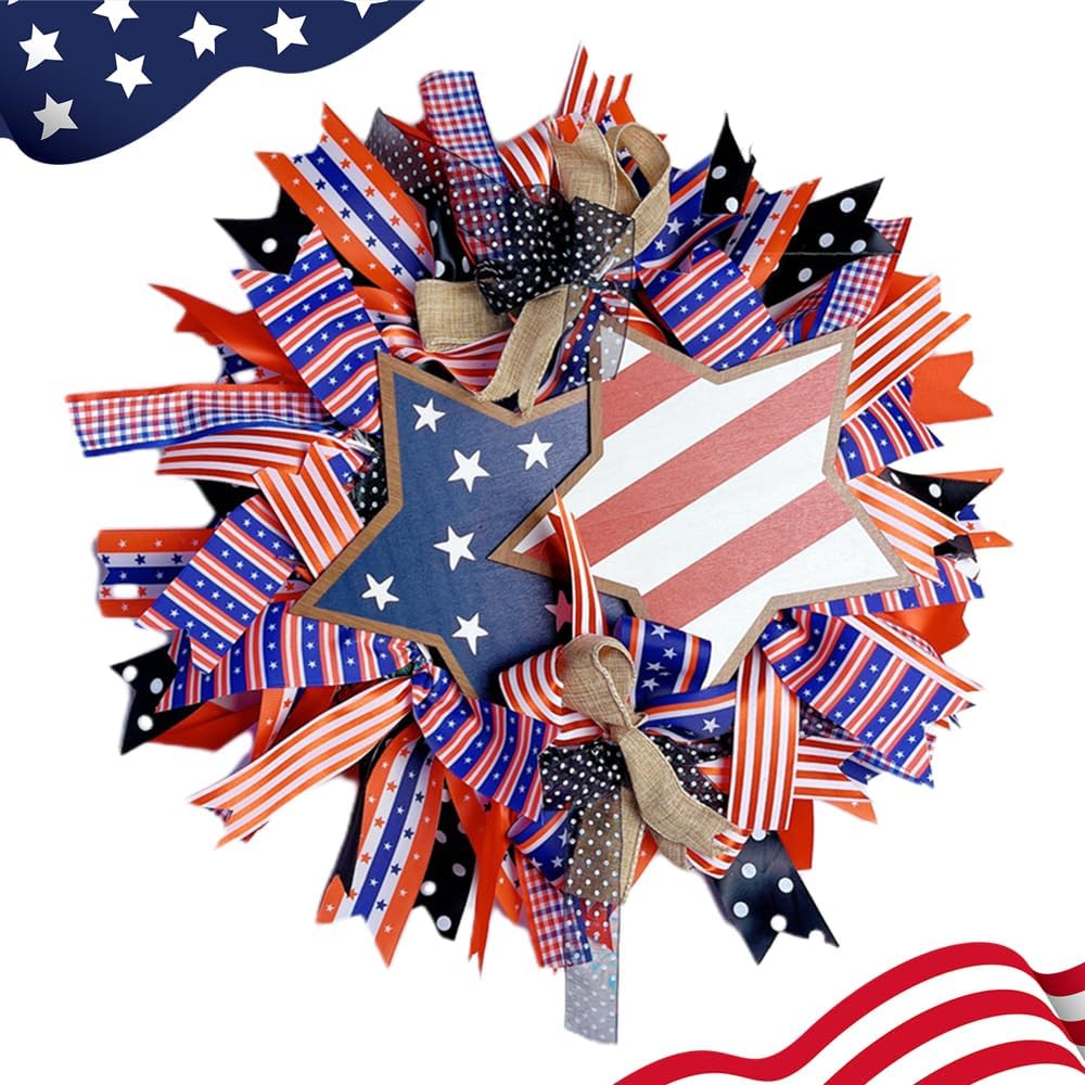 250th Anniversary Eagle Wreath, 3D Eagle Wreaths for Front Door, Memorial Day Summer Wreath, Festival Garland Decoration Front Wall Home Decor (A)