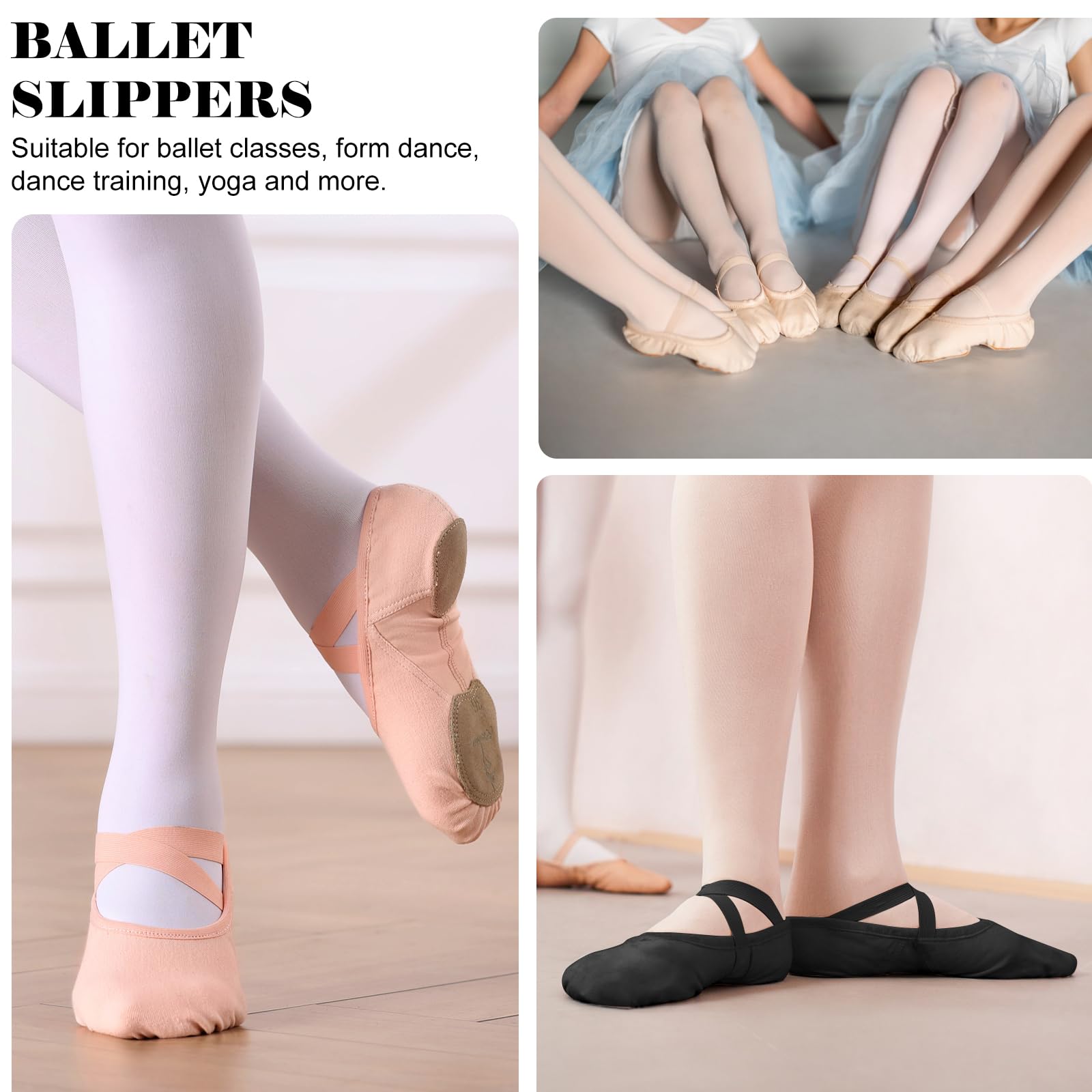 Bezioner Zapatillas Ballet Niña Altamente Elásticos Zapatillas de Danza Suela Partida Zapatos Baile Mujer Calzado de Danza