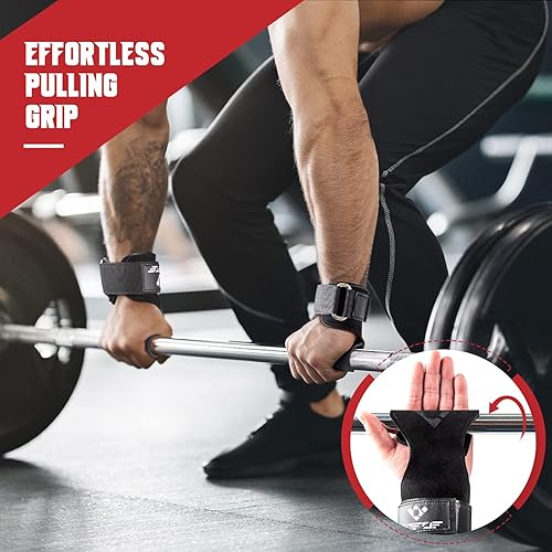 Miniatura 5 de COFOF Weight Lifting Wrist Strap,Double Layer Leather Weightlifting Wrist Strap for Deadlift and Powerlifting, Adjustable Neoprene Padded Gym