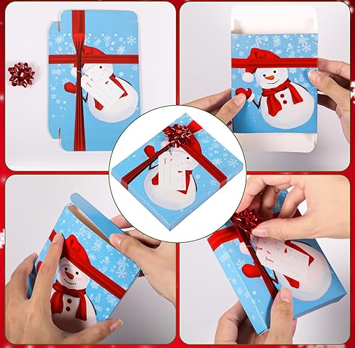 Miniatura 2 de Outus Caja para tarjetas de regalo de Navidad con lazos y etiquetas, tarjetas de regalo de Feliz Navidad, cajas de regalo mini cajas de regalo para