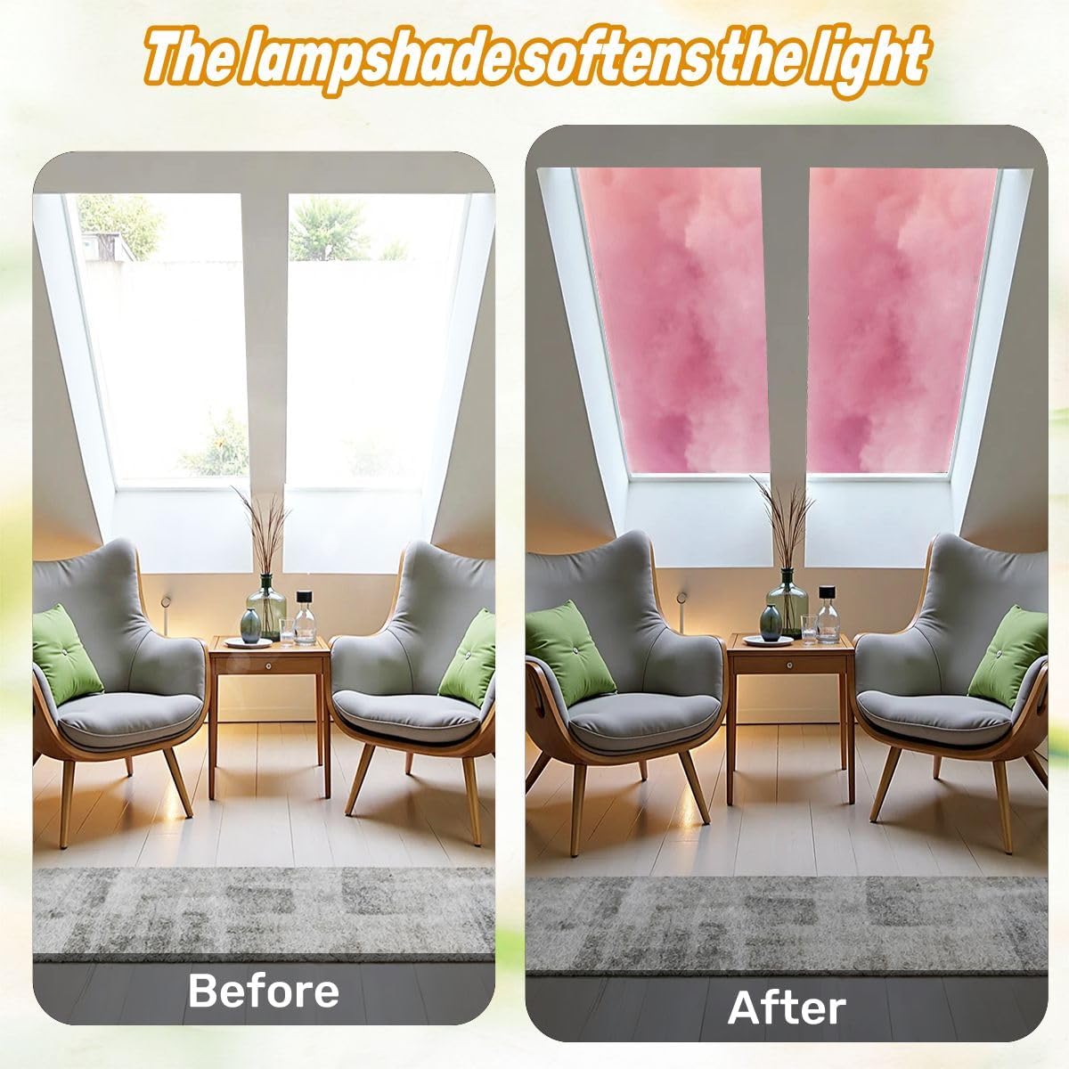 Fluorescent Light Covers for Ceiling Lights Cloud series Colorful cotton candy Soft fog clouds pastel colored Easy to Install Magnetic Light Filter for Classroom Office Hospitals School Home Decor