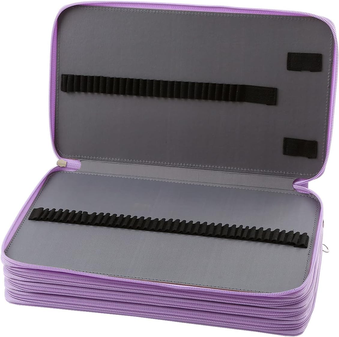 300 Individual-Slots Pencil Case 4-Layer Zipped Holder w/Handle image 4