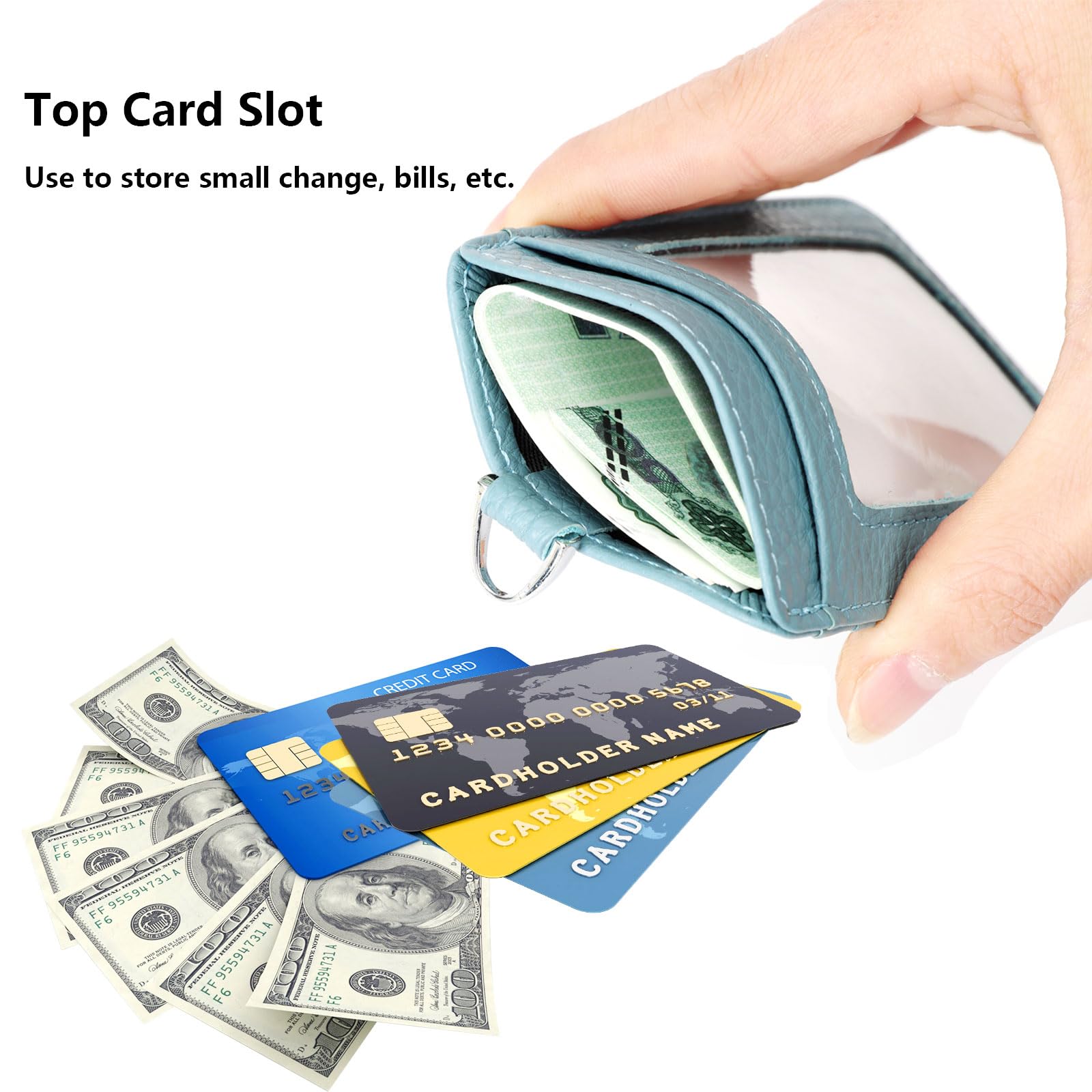 Portabadge Verticale In Vera Pelle Con Cordino - Portacarte RFID Per Badge E Carte Di Credito - Foto 6