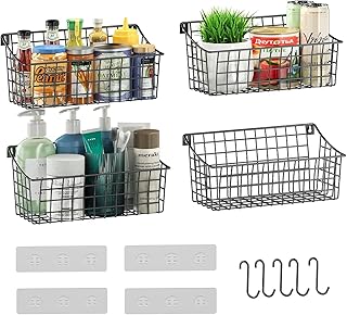 9 Mini Bedroom Ideas That Maximize Every Inch 45 Sonyabecca 4 Pack Hanging Wall Basket for Organizing, Large Wire Basket ...