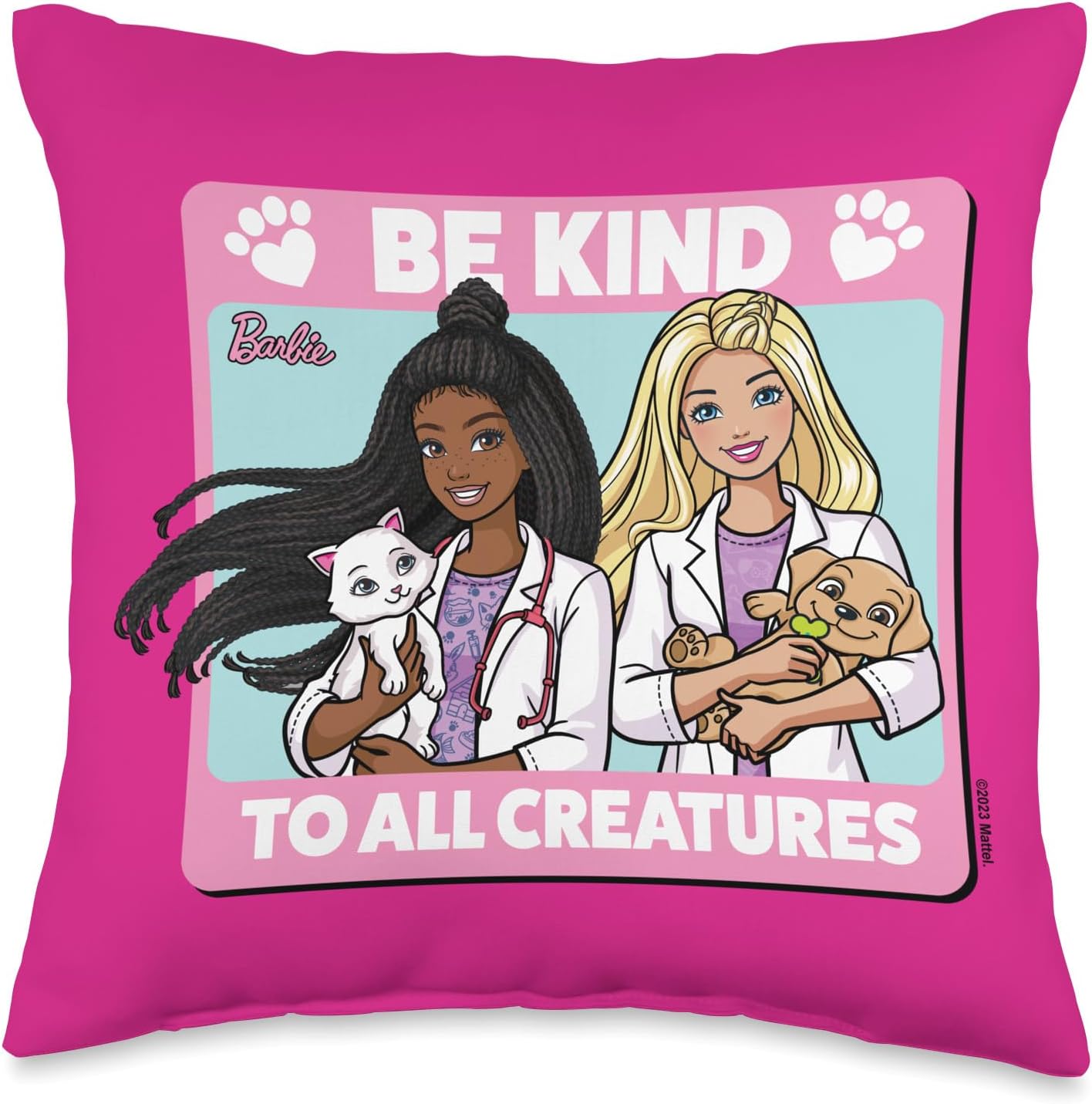 Barbie - Be Nice to All Creatures Throw Pillow