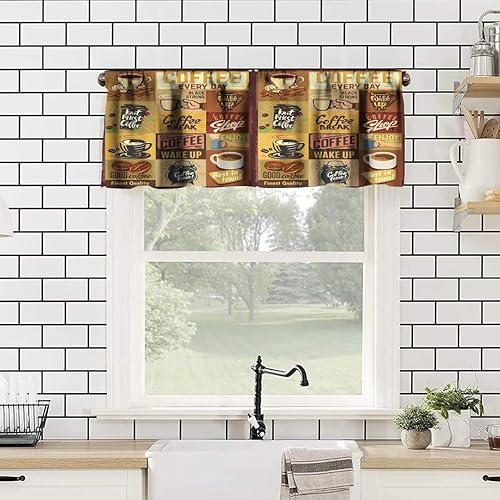 Miniatura 14 de Cenefas de Cortina de Chef de Cocina para Ventana Retro Dibujos Animados Chef Gordo Cocinero Bolsillo para Barra Cenefa Búfalo Rojo Negro para