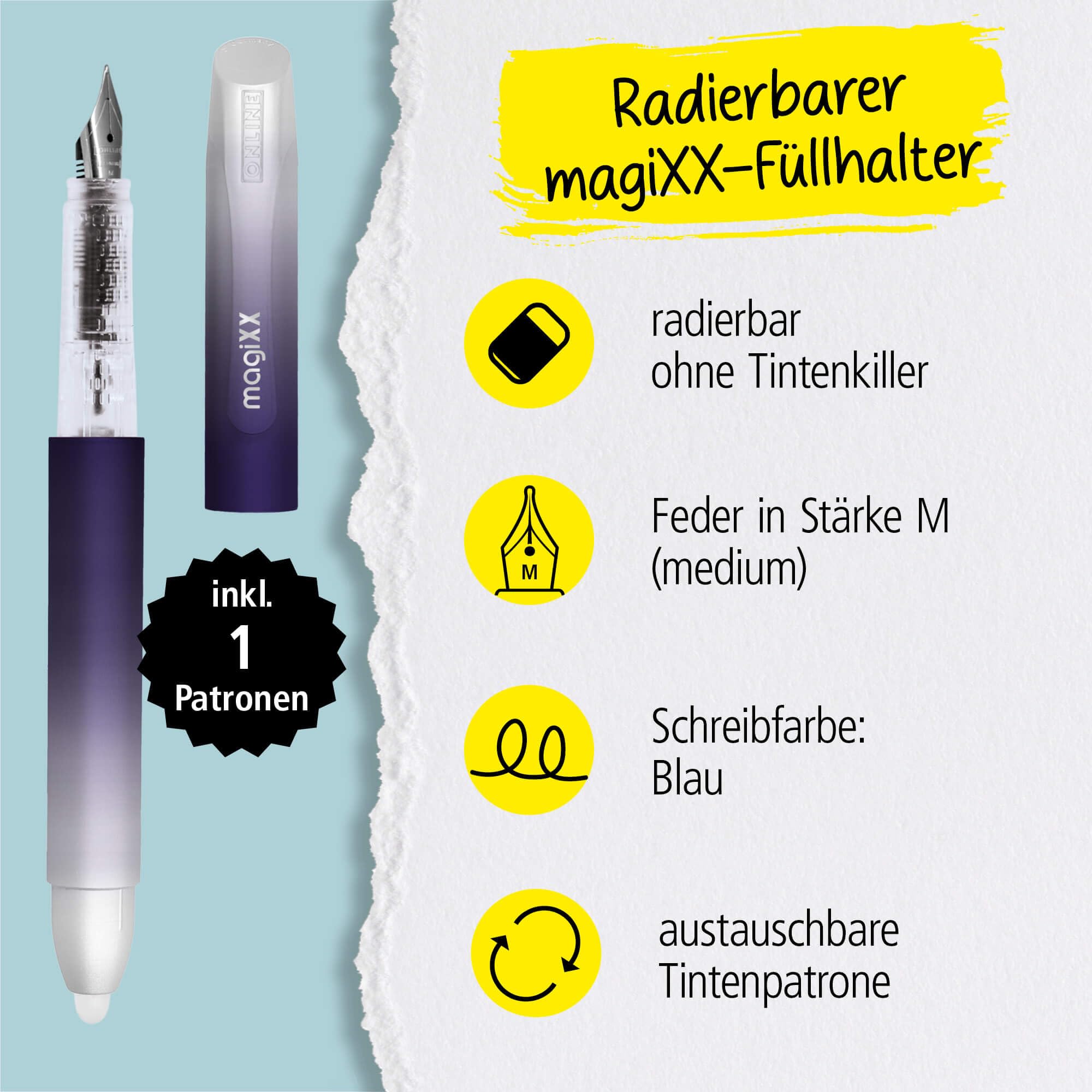 I Can Write Online MagiXX Deep Ocean Blue Ink Erasable Fountain Pen ...