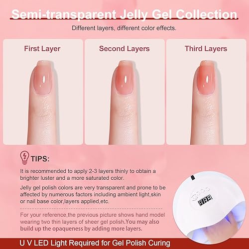 Miniatura 18 de Saviland Juego de esmaltes de uñas de gel: 6 colores clásicos de 0.3 fl oz, esmalte de gel blanco, negro, rojo, purpurina, remojado, UV LED, juego