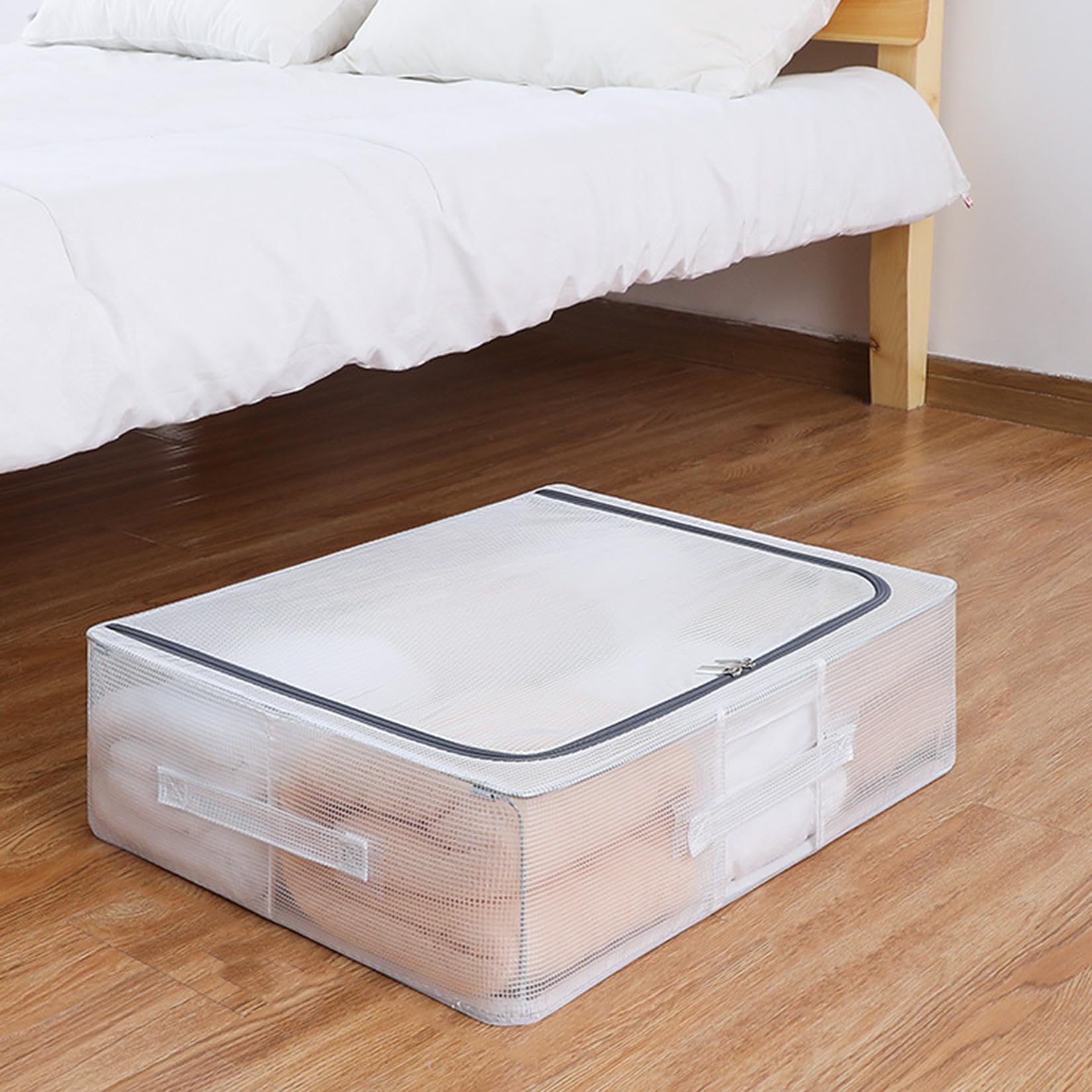 Boîte de rangement sous le lit pliable pour protéger les vêtements de la poussière blanche