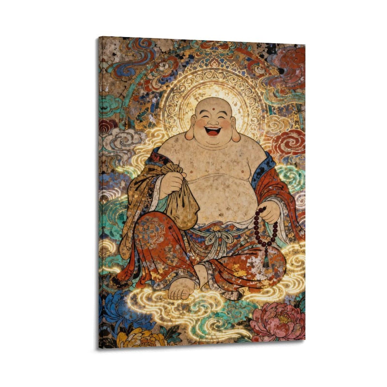 XKUGA Buddhism Poster Spiritual Sacred Zen Maitreya Future Buddha Modern Decorative Canvas Prints - Ideal Wall Art for Family, Man Cave, Game Room, Boys & Girls Bedroom 24x36inch(60x90cm)