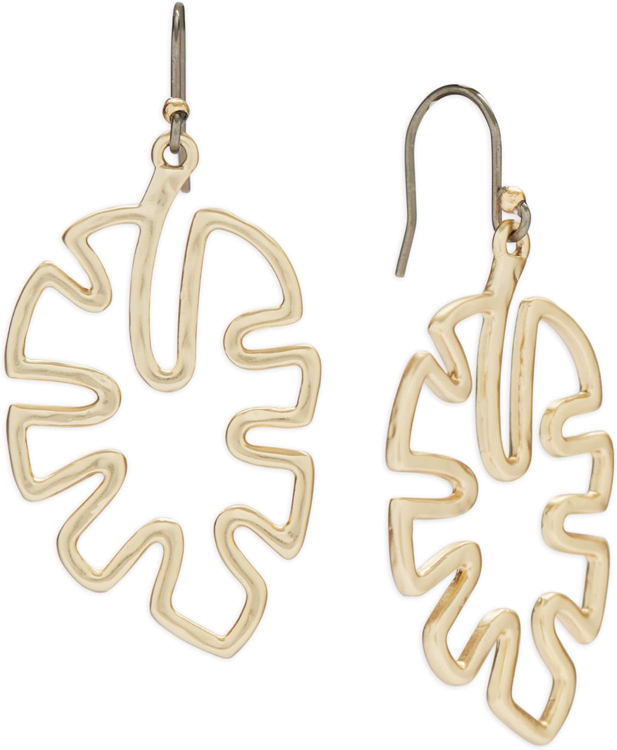 Lucky Brand Monstera Openwork Drop Earring, Gold, One Size