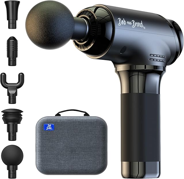Pistolet do Masażu, Bob and Brad T2 Massage Gun 4000mAh Ręczny Elektryczny Massagepistole Perkusyjnego Mięśni Głębokiego Amplitudą 10mm dla Sportowców Przeciwbólowy Terapeutyczny i Relaksacyjny