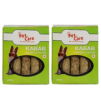 Pet en Care Kabab Natural Flavour (5 inches - 10x1 Pieces) Export Quality (Set of 2)