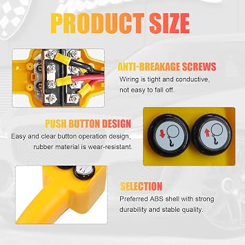 Winch Controller, Push Button Winch Remote Assembly Replacement for Pulling 1500lbs to 5000lbs, 12V Electric Winch Wired Capstan Handheld Remote Controller, Car Accessories