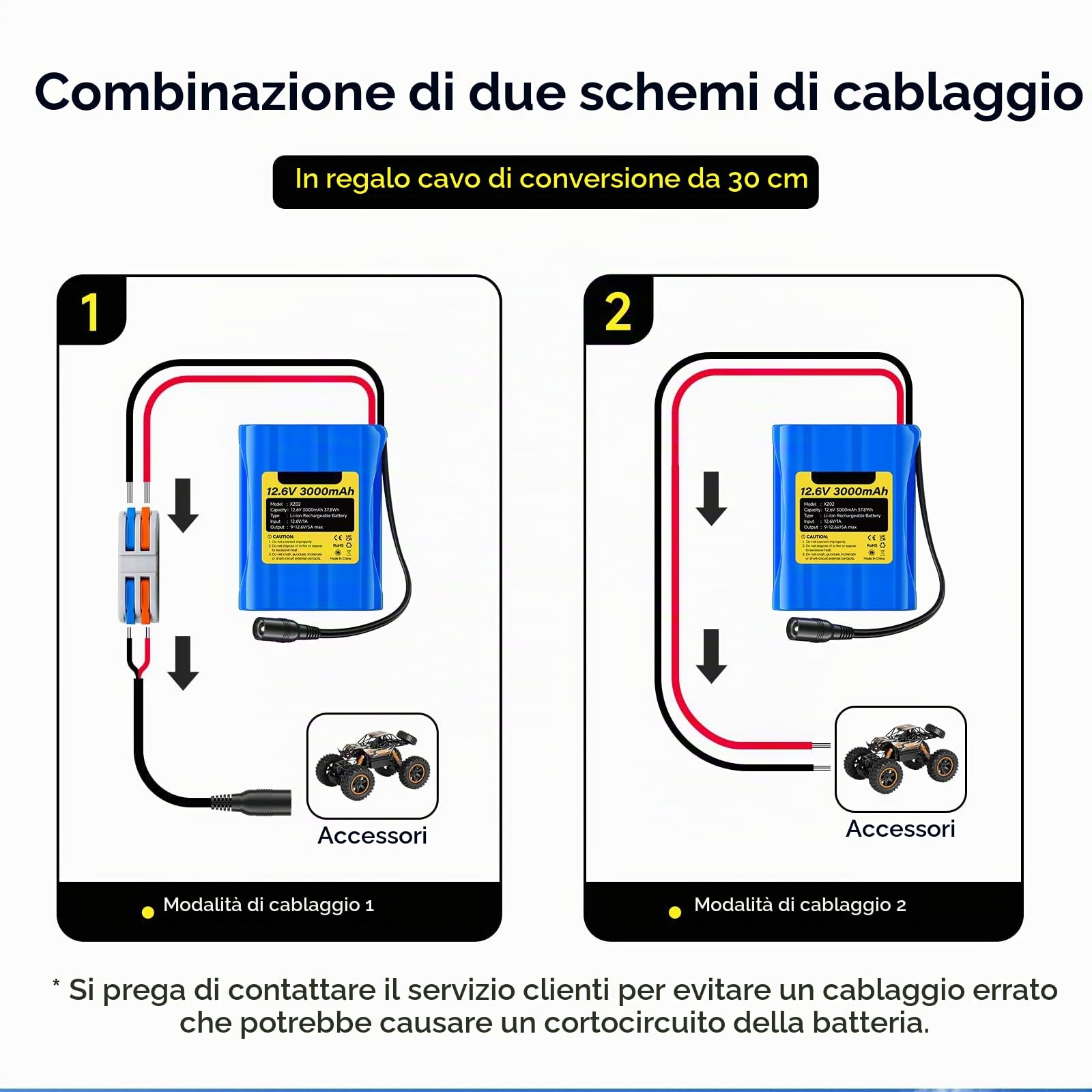 CITYORK 12,6 V CC 3000 mAh batteria ricaricabile agli ioni di litio per pannelli solari, telecamere CCTV, videocamere, strisce luminose LED, lettori MP3, progetti fai-da-te e altro ancora