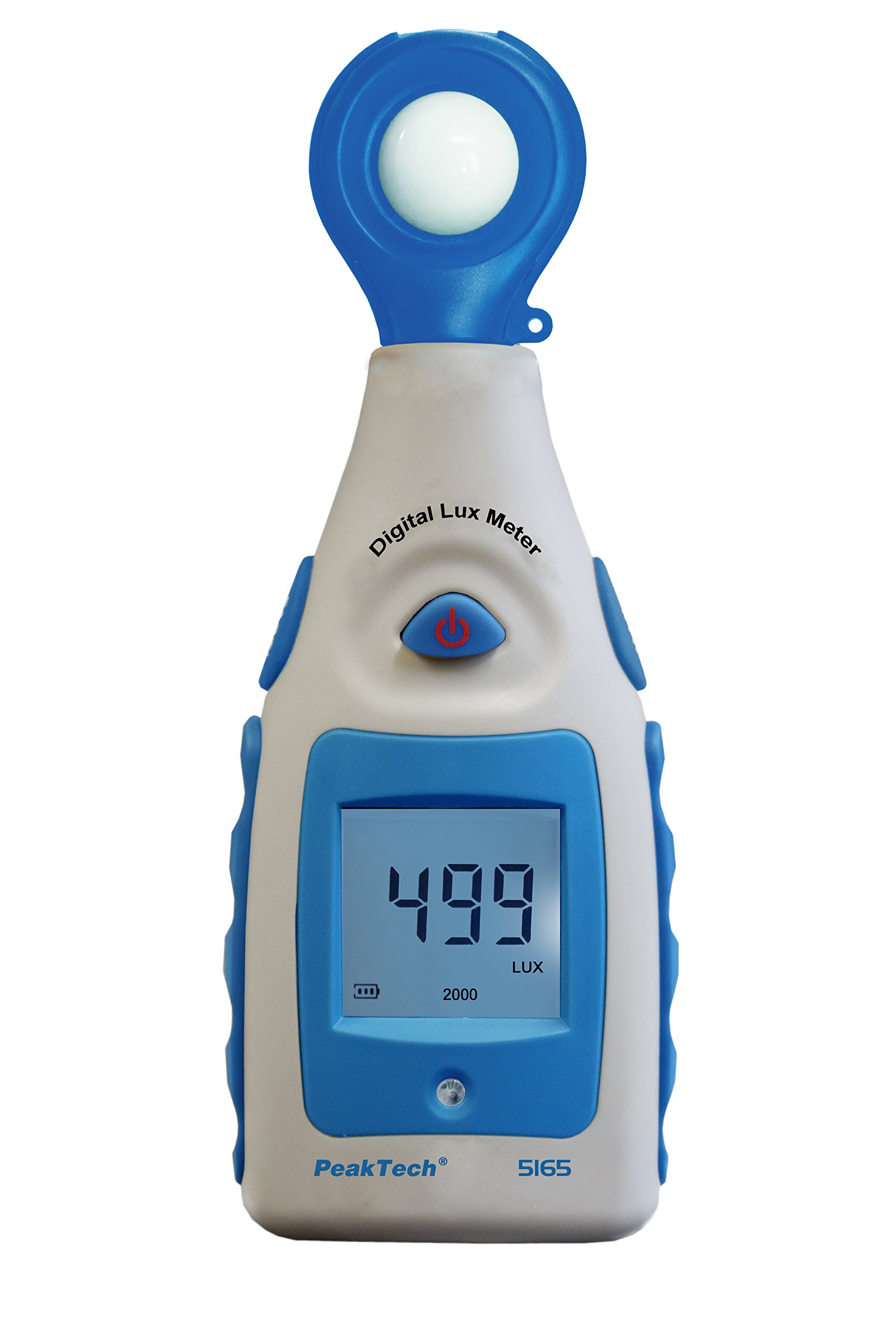 PeakTech, Luxómetro digital, medidor de luz, medidor de iluminación, medidor de brillo, dispositivo de medición con rango de medición de 0, 200000 lux, 1 pieza, P 5165