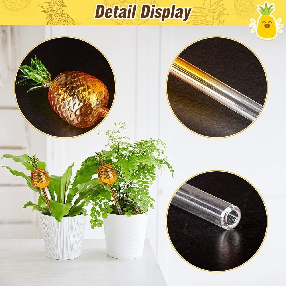 OUTCREATOR 3 Pack Plant Watering Globes Set,Pineapple-Shaped Automatic Self Water Bulbs,Water Globe,for Indoor and Outdoor Plants,Gifts for Family and Friends