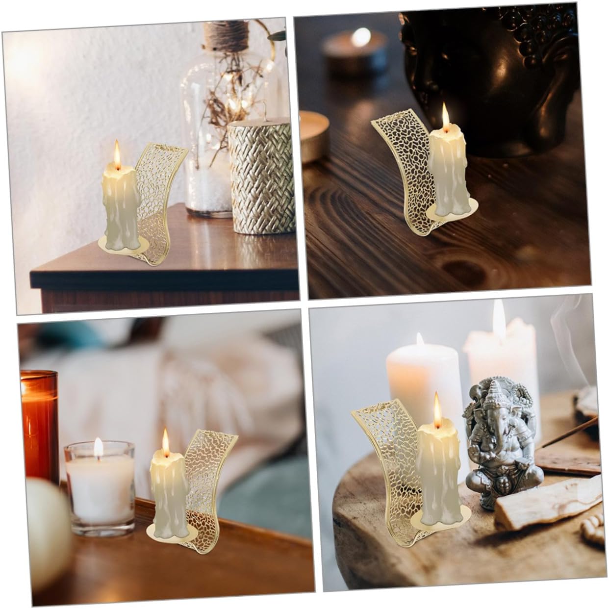 3pcs Metal Wall Hanging Sconce Candle Holders Hollow Wall-Mounted Tealight Candle Stand Decorative Home Accent for Living Room and Bedroom