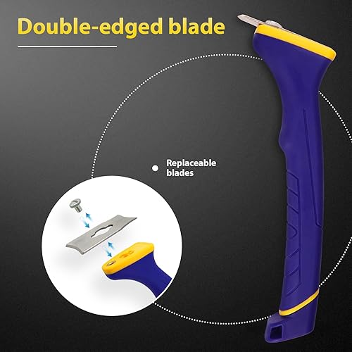 Miniatura 3 de MANUFORE Rascador de pintura de contorno de agarre suave, 6 cuchillas diferentes de acero inoxidable para quitar pintura, barniz, masilla u óxido