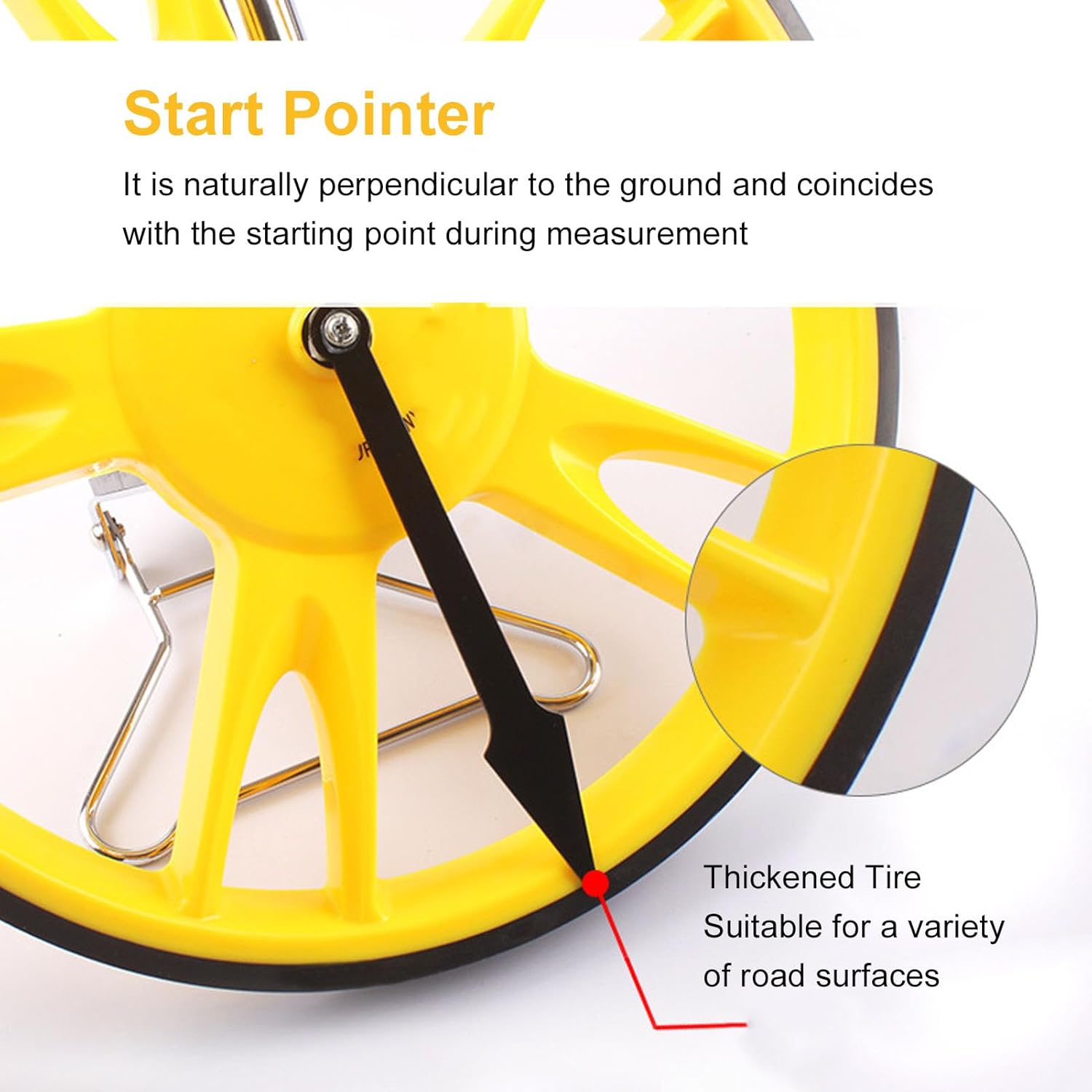 GOTOTOP Digital Display Distance Measuring Wheel, Folding Hand Push Roller with 99999.9M Measurement for Construction and Gardening