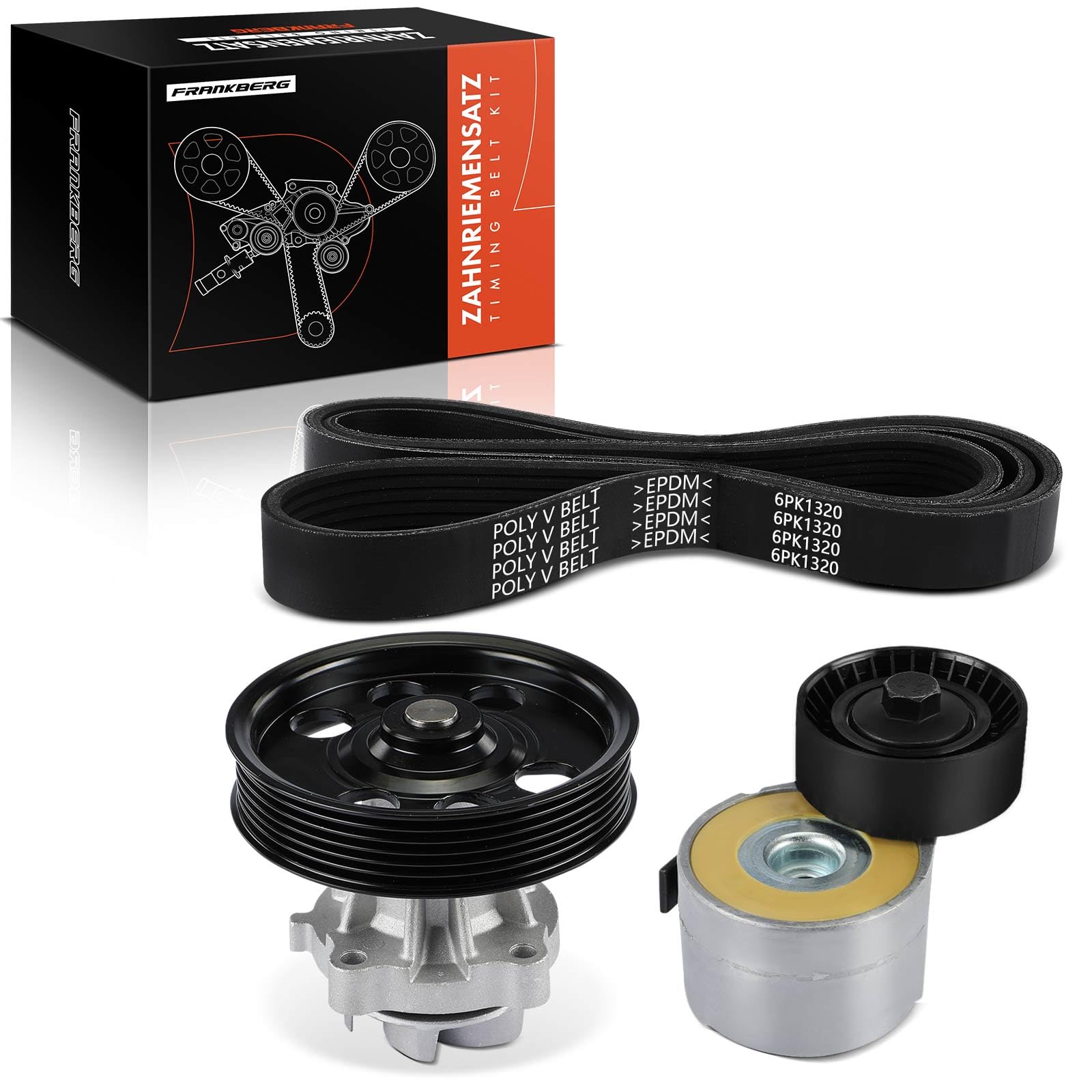 Frankberg Kit cinghia di distribuzione | Compatibile con: Punto Box/Hatchback 199, Linea 110 323, Tipo Saloon 356 357, Punto Evo 199, Grande Punto 199, Qubo 225