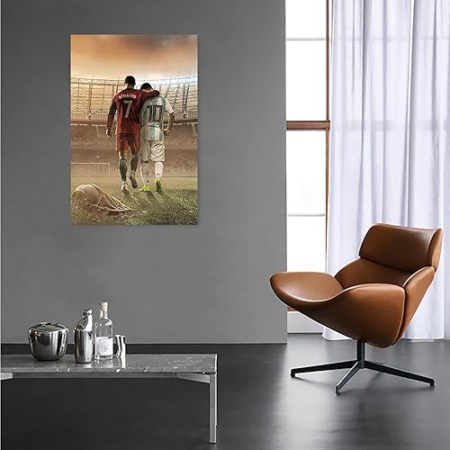 Miniatura 3 de Póster inspirador de fútbol, estrella de fútbol motivacional, arte de Mofanmi, estrellas de fútbol, Cristiano Ronaldo y Lionel Messi, póster de