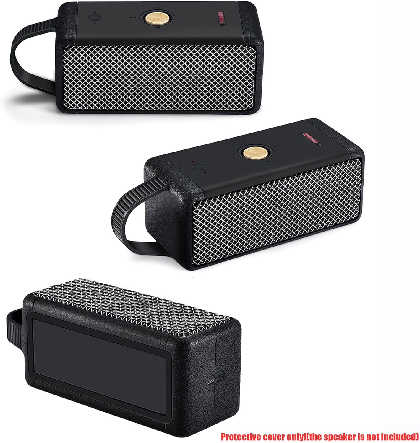 Soft Silicone Case Compatible with Marshall Emberton/Emberton II Bluetooth Portable Speaker - Black - Image 4